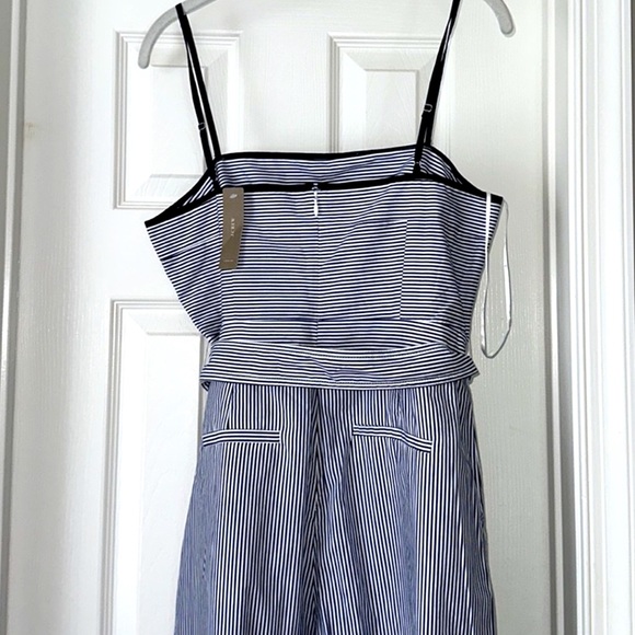🆕 J. Crew Seersucker Jumpsuit Blue & White. Hand Pockets. Waist Tie. Size 6 - Picture 6 of 13